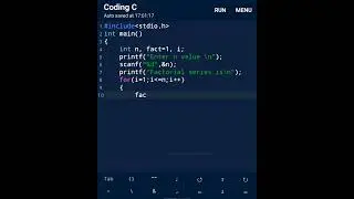 Factorial Series Program In C  Using For Loop || 
