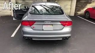 2013 Audi S7 C7 Exhaust Mod Before/After (Resonator Delete + Center Muffler Delete)