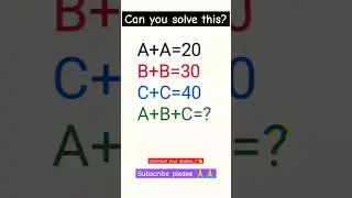 Can you solve this?#youtubeshorts #mathematics #maths #viral #trending #shorts #short