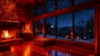 Smooth Jazz Winter Cabin ❄️ Snowfall Ambience for Stress Relief & Focus
