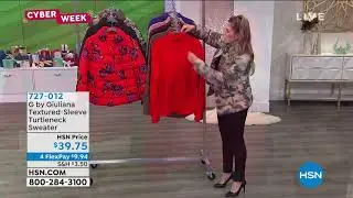 G by Giuliana TexturedSleeve Turtleneck Sweater