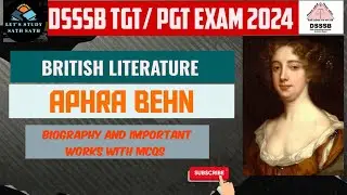 APHRA BEHN/ BIOGRAPHY & WORKS IN DETAIL WITH  MCQS/IMPORTANT FOR ALL ENGLISH LITERATURE EXAM