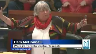 Pam McConnell advocates for shelter spaces on Feb 15th at Toronto City Council