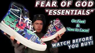 FEAR OF GOD ESSENTIALS x CONVERSE SKIDGRIP REVIEW  + ON FEET!  Watch Before You Buy! HOW TO LACE