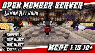 OPEN MEMBER SERVER MCPE 1.18.10+ | Lemon Network