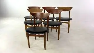 Lane Perception Mid Century Walnut Dining Chairs - Set of 6