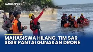 Mahasiswa Polman Babel Hilang Saat Berenang, Tim SAR Sisir Pantai Teluk Uber Gunakan Drone Termal