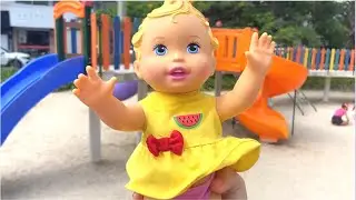Playtime at the Playground &ndash; Pretend Play with Little Mommy Baby Doll