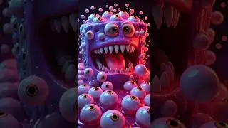 Purple Slime Monster Spawning eyes| 3D Horror Cute Loop #comedyshorts #horrorloop #short