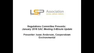 Regulations Committee:  January 2018 SAC Meeting 3-minute Update