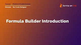 Formula Builder Introduction