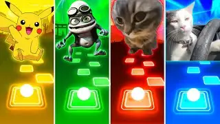 Pikachu Coffin Dance vs Crazy Frog Axel F vs Chipi Chipi Chapa Chapa Cat vs Driving Cat - Tiles Hop