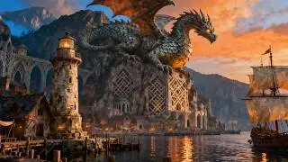 Soothing Medieval Celtic Music 🌅 Fantasy Harbor | Relax, Study, Sleep