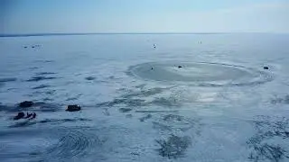 Ice drags in front of Bobby Mac's Ira township MI 2-14-26