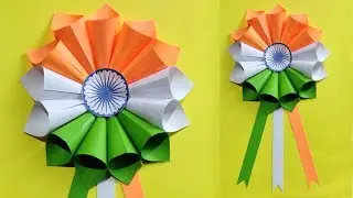 DIY Republic Day Badge/Indian Tricolor Flag Badge/ Independence Day Badge ideas
