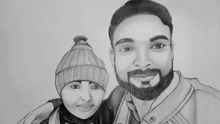 Indian Couple Drawing |  Easy pencil sketch