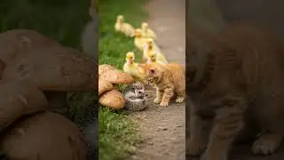 Kitten Rushes to Help a Hedgehog Family Lost in the Woods Fast Rescue #kitten #hedgehog #pets