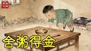 鬧饑荒那年，7歲孤童把最後的粥分給暈倒的老乞丐，被鄰居嘲笑「窮大方」。當夜老丐留下的破碗裏，粥渣竟變成金砂，鄉鄰們全被震住了！#故事#民間傳說#奇遇#報恩#原創故事