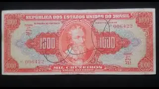 Antigas e Raras C&eacute;dulas Autografadas do Brasil (5/10/20/100/500/1000 Cruzeiros )
