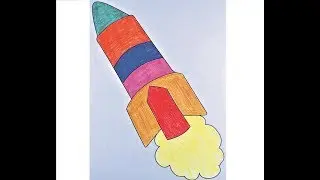 Rocket coloring page for Kids - Children color book