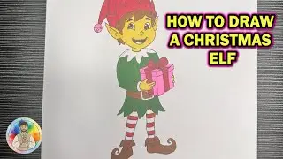 How to draw a Christmas elf