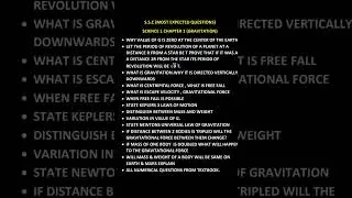 SSC|Class|10th| 2025|Most Important Questions| Science 1|Gravitation|state board|
