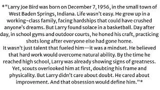 &ldquo;Larry Bird: From Small Town to NBA Icon | Legendary Work Ethic & Mindset&rdquo;