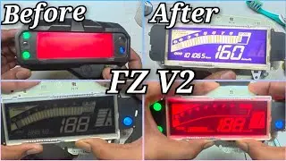 Yamaha FZ V2 Faded Display Repair and Modification with Dark Theme with white Colour #modified