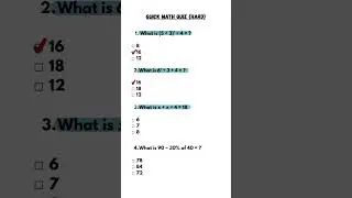 Quick Math Quiz #maths #quiz #mathematics #education #challenge #testyourknowledge #testyouriq