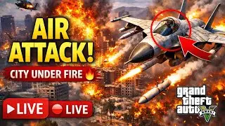 GTA V AIR ATTACK 💥 Fighter Jets & Helicopters Destroy Los Santos | Epic Aerial War