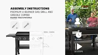 Royal Gourmet&reg;GD405A PREMIUM 4-BURNER GAS GRILL AND GRIDDLE COMBO