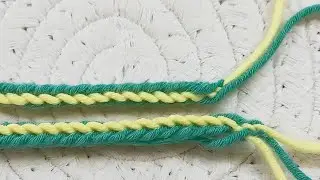 🧶 Two colored crochet cord TUTORIAL