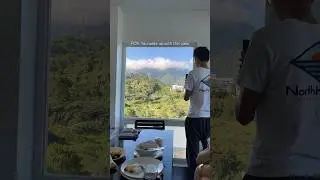 Waking up with a view in a contemporary Airbnb located in the mountains! ☁️ #shorts