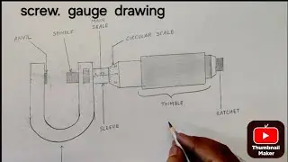 How to Draw Screw Gauge Diagram | Easy Physics Diagram for Class 11 & 12 | Step by Step