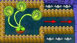 Threepeater vs Gloom Shroom vs Giga Gargantuar Dr.Zomboss - Plants vs Zombies Battle