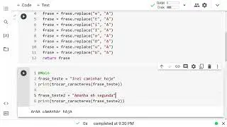 Programação Python – Trocar Vogais em uma String