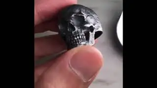 THE BLACK EDITION BIKER SILVER SKULL RING SMELLONCOLLIE