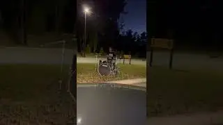Playing the drums outside