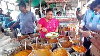 Sai Kumari aunty selling Unlimited Meals || Hyderabad Street Food ||  NSR#foodie #hyderabad#youtube