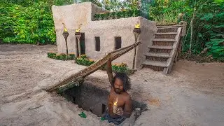 Build most amazing modern  mud villa house with swimming pool and secret underground tunnels rooms