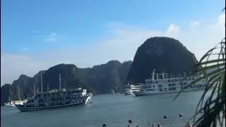 HA LONG BAY DAY TRIP! ( explore the beach , kayaking, hiking thru the cave ) 🇻🇳🏝️