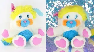 Fixing Old Plushies - How to Fix Matted Stuffed Animal Fur - PUFFBALL 80s Vintage Popples Plush Toy