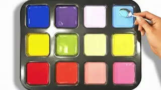 Mixing the 3 Primary Colors Red, Yellow, Blue and White to Create 9 Perfect Shades