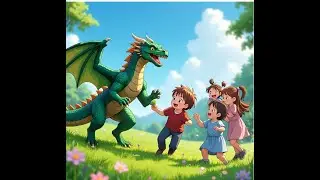 The Kind Dragon and Happy Children👦👧   | A Friendly Dragon Story for Kids 🐉 #kidslearning #cartoon