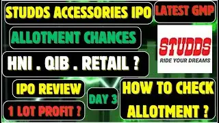 Studds Accessories IPO Allotment Chances | Day 3 Subscription |Studds Accessories IPO Review |Apply?