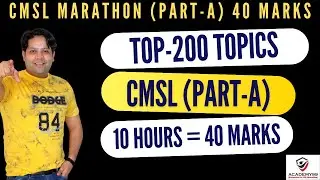 CMSL MARATHON | PART-A | 40 MARKS | TOP 200 TOPICS CMSL | CMSL PART-A MARATHON | CS EXECUTIVE CMSL