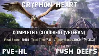 ESO - Cloudrest Gryphon Heart by Push Deeps - 130k Score - Magicka Sorcerer