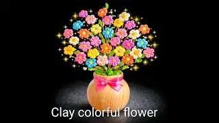 Clay Flower making। Clay flower vase| Diy flower pot|Clay Craft ideas।ক্লে দিয়ে ফুল বানানো#clayart 