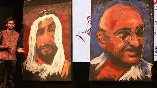 Painting Mahatma Gandhi and Shaikh Zayed!!
