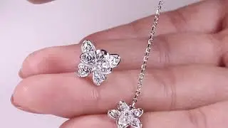 Jeulia Butterfly Sterling Silver Mismatched Earrings  - Jeulia.com
